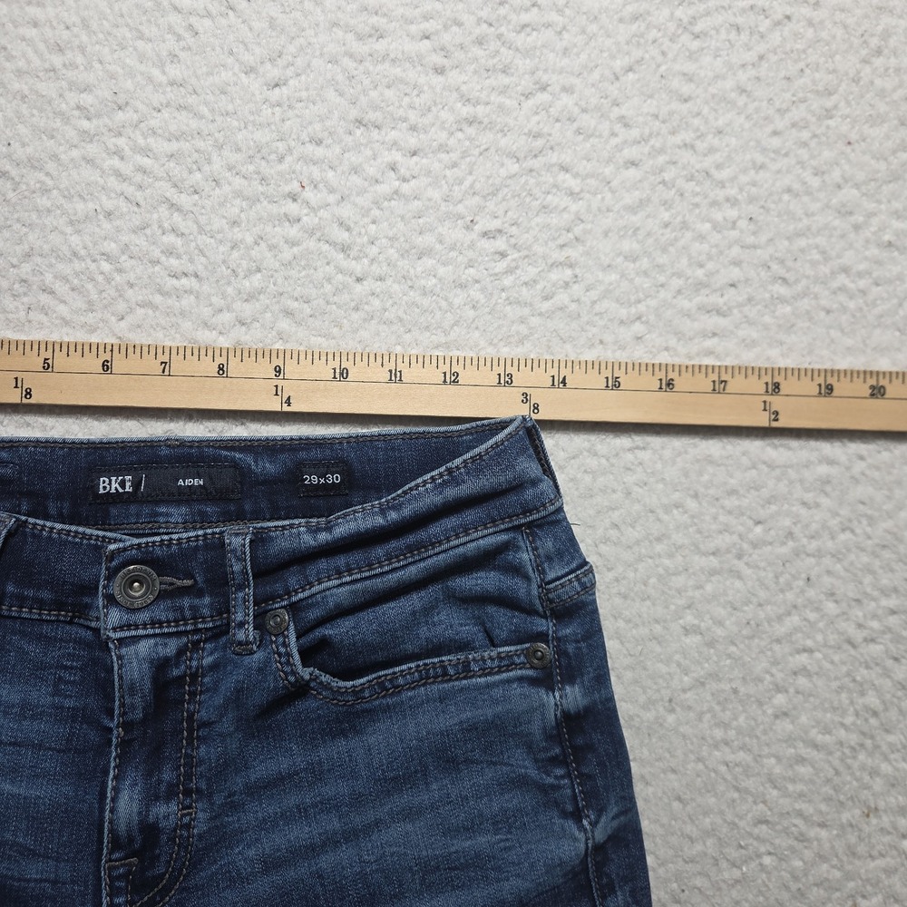 BKE Aiden Slim Mid Rise Boot Leg Jeans Women 27x26 Blue Denim - Picture 3 of 9